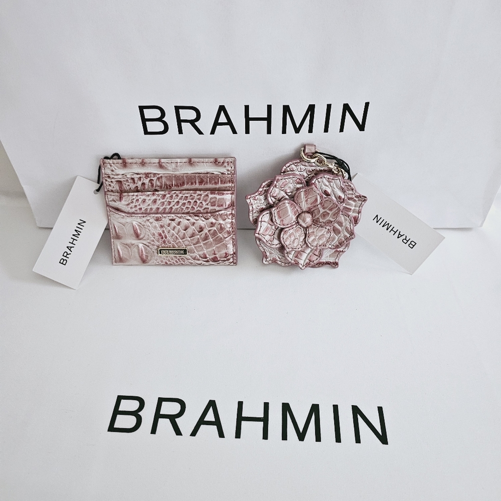 NWT Brahmin PINK ICING Cheryl Card & Magnolia FOB Purse Charm